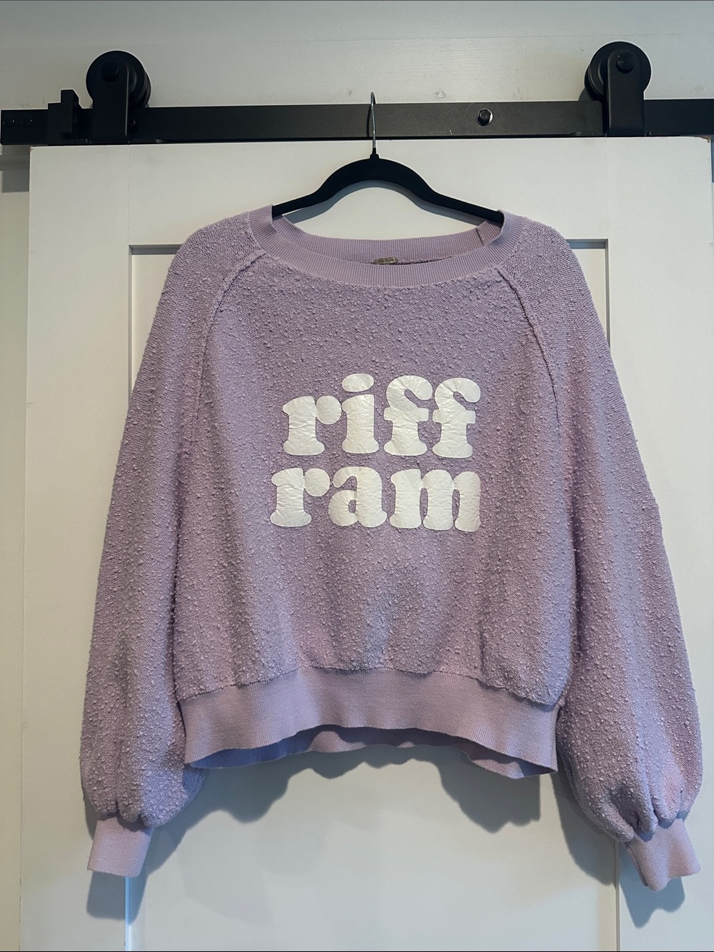Lilac TCU 'riff ram' Textured Pullover Sweatshirt